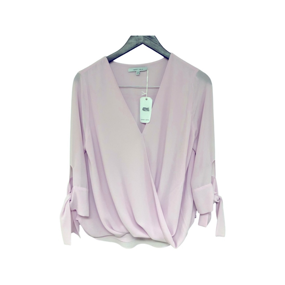 Naked zebra lilac lavender polyester blouse